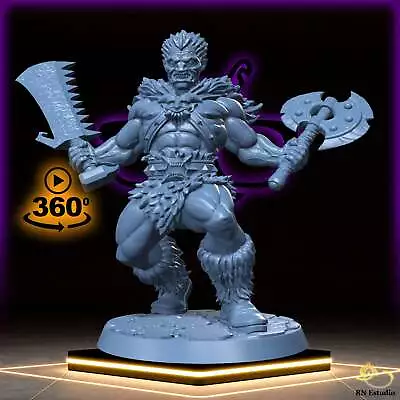 Ikari |Half-Orc Barbarian | Orc Fighter | Warrior Miniature For Tabletop Games L • £7.72