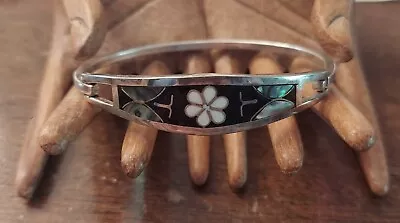 Mexico Silver Abalone Enamel Bracelet • $17.60