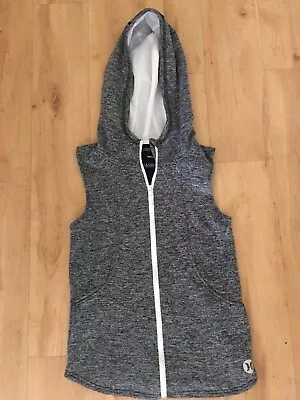 Ladies HURLEY NIKE DRI-FIT Vest Size S Grey & White Zip Up Small Activewear Hood • $34.95