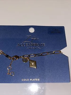 £8 • Buy Bnwt Gold Plated/cubic Zirconia Charm Bracelet 