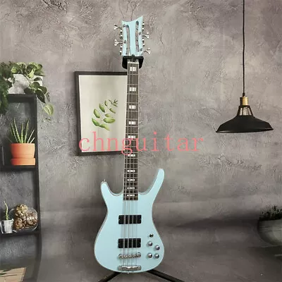 Baby Blue MOMO MI-5 Electric Bass Guitar 8+4 String Chrome Hardware 2 Pickups • $368