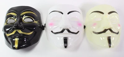 $8.95 • Buy White Black Yellow V For Vendetta Guy Fawkes Anonymous Costume Play Halloween 