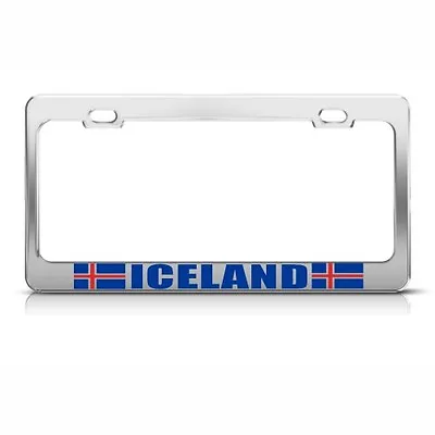 ICELAND FLAG COUNTRY Metal License Plate Frame Tag Holder • $17.99