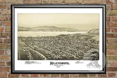 Old Map Of Millersburg PA From 1894 - Vintage Pennsylvania Art Historic Decor • $34.99