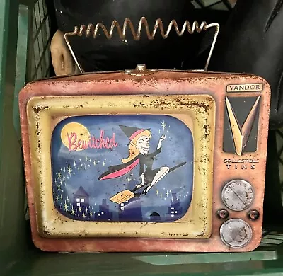Vintage Bewitched Collectible Tin Lunch Box W/ Antenna Handle By Vandor 1999 • $25