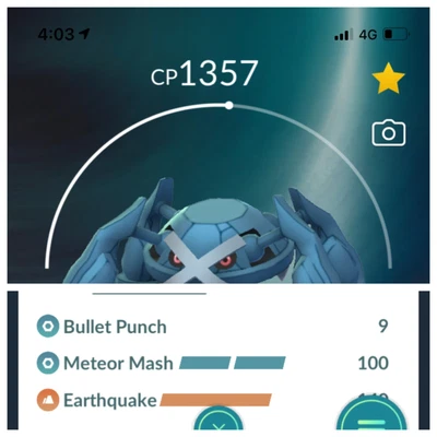 $7.80 • Buy Metagross Legacy Lv13 Pokemon Trade Go, 2 Charge, Under 1500 Pvp Pokémon Go