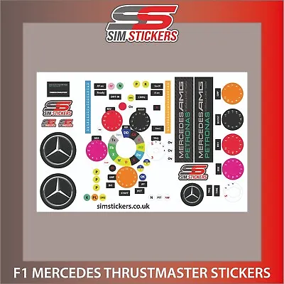 Thrustmaster Mercedes F1 Add-On Wheel Stickers For Car Simulator • £9.50