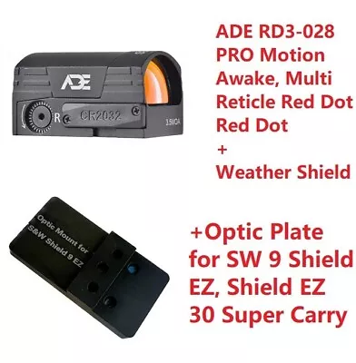 ADE RD3-028 PRO ARES Red Dot +Optic Mount Plate 4 Smith Wesson SW MP 9 Shield EZ • $129.99