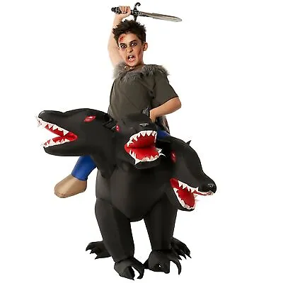 £38.99 • Buy Kids Inflatable 3 Headed Dog Costume Boys Greek Cerberus Halloween Fancy Dress