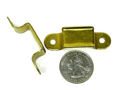 Vintage Store Find Small Brass Plated Single Finger Cabinet Door Drawer Pull Es • $5.99