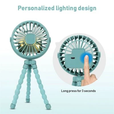 $17.83 • Buy Dormitory For Baby Stroller With LED USB Fan Octopus Clip-on Mini Fan