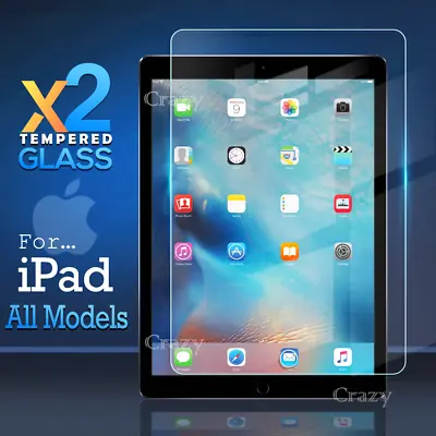 2X Tempered Glass Screen Protector For Apple IPad 10th 9th 8th 7th 6th Gen Air 5 • £3.98