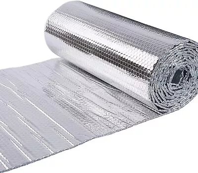 Aluminum Insulation Roll Double Foil Single Layer Air Bubble Wrap 1.2m Wide • £7.99