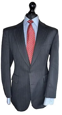 Bespoke G.d.golding Savile Row Luxury Suit Jacket Blue Striped Grey 40r • £149.99