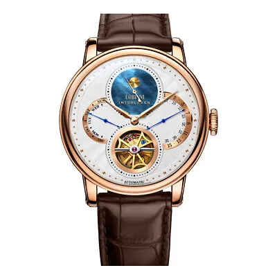 LOBINNI Mens Automatic Watches Luxury Skeleton Waterproof Mechanical Wristwatch • $169