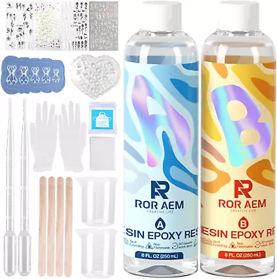 ROR AEM Epoxy Resin 16Oz Crystal Clear Epoxy Resin Kit 2 Part Art Resin For Cast • $11.75