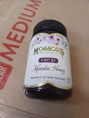 1 BRAND NEW SEALED JAR OF MOSSOPS RAW MANUKA UMF 5+ HONEY 1.1 Lb. NEW ZEALAND • $12