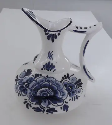 Blue & White Delft Holland 243 Handpainted Pitcher Or Ewer - 5-5/8  • $15.99