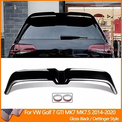 Rear Roof Spoiler Wing For Volkswagen GOLF 7 MK7 MK7.5 GTI 2014-2020 Gloss Black • $81.68