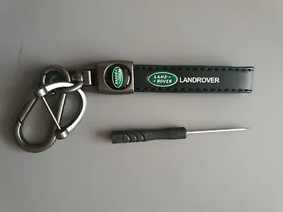 Land Rover Metal & Leather Keyring Secure Key Holder Carabiner Fob Brand New • £12