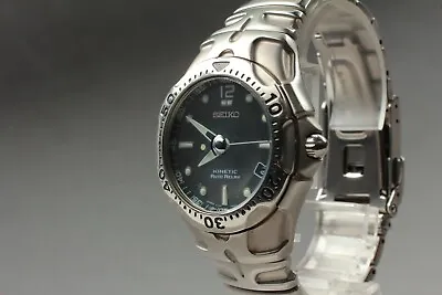 $299.99 • Buy [ NEAR MINT ] SEIKO KINETIC AUTO RELAY 5J22-0A50 200M Black Dial Watch JAPAN