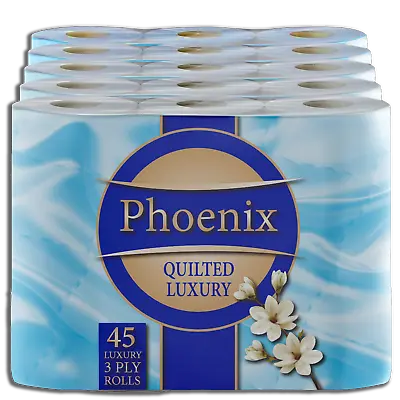 Phoenix Soft Non Fragranced Luxury Toilet Rolls Quilted White 3 Ply • £6.99