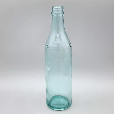 Vintage Clicquot Club Aqua Glass Soda Bottle Embossed Lettering Nice Condition • $8.96