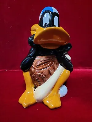 Vintage 1993 Warner Brothers Looney Tunes Daffy Duck Baseball Ceramic Cookie Jar • $65