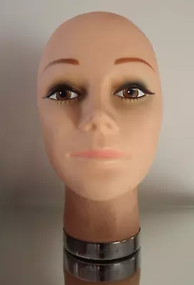 Bald Head Mannequin Cosmetics Wig Makeup Hat Display Practice Manikin Doll Head • £9.99