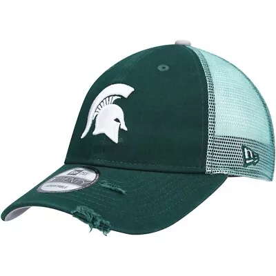 Michigan State Spartans New Era Rustic Grn Trucker 9TWENTY Snapback Hat - OSFA • $24.98