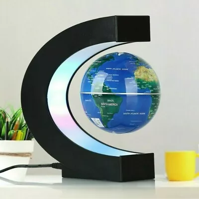 Globe Floating Magnetic C Shape Led World Map Home - Office Decoration • $29.98