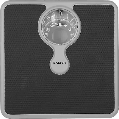 Salter Mechanical Bathroom Scale – Premium Body Weight Scale Silver/Black • £18.73