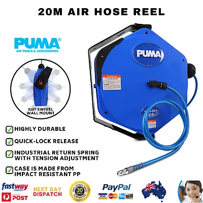 Puma Air Hose Reel Retractable 20m Mountable Compressor PUMA1020LA • $171.62