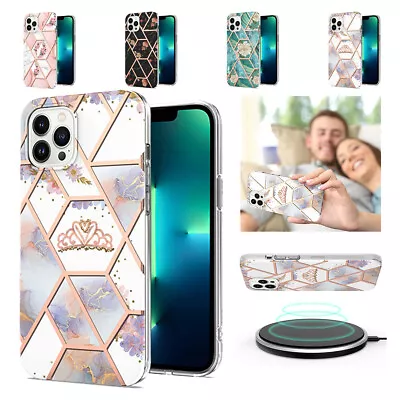 For IPhone 15 14 13 12 11 Pro Max XR 8 Plus Shockproof Marble Floral Case Cover • $11.26