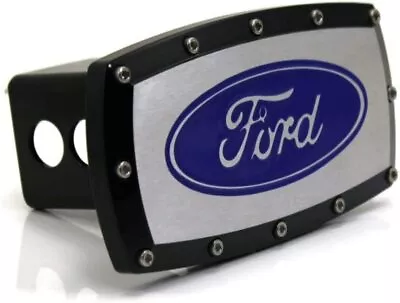 Ford Emblem Engraved Logo Black Billet Trailer Tow Hitch Cover Official Licensed • $55.95