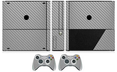 Silver Carbon Fiber Vinyl Skin Sticker For Xbox360 Slim E And 2 Controller Skins • $9.99