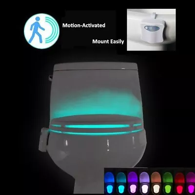 8-Color Energy-saving Motion Activated Toilet Night Light LED With Auto-sensing • $5.99