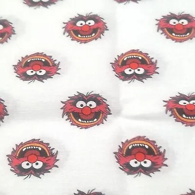 Fat Quarter Sesame Street Elmo Cookie Monster Cotton White Fabric 18  X 44  • $8