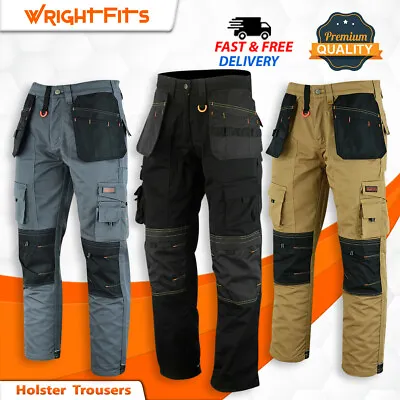 WrightFits Cargo Mens Work Trousers Combat Heavy Duty Knee Pads Pockets - APBGK • £24.99