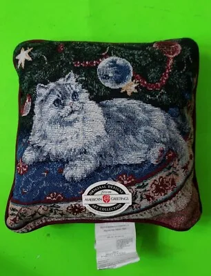 $13.99 • Buy Vintage Cat Lab Christmas Tapestry Large Decorative Throw Pillow 13x13