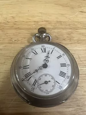 Vintage Cylindre Dix Rubis Sterling Silver 7J Pocket Watch  • $224.99