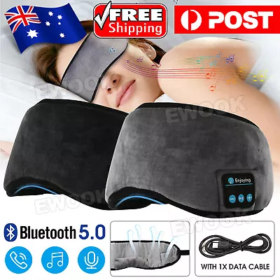 $13.95 • Buy Wireless Bluetooth 5.0 Stereo Eye Mask Headphones Earphone Sleep Music Mask AU
