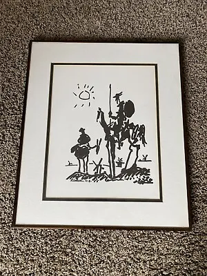 $120 • Buy Picasso “Don Quixote” Lithograph Framed Matted Frame 20” X 17”