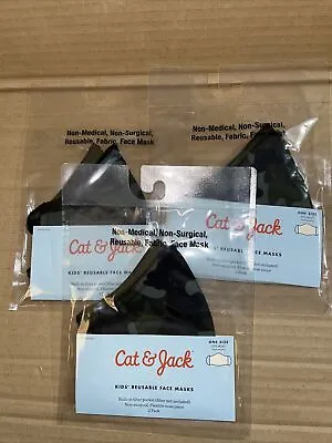 Cat & Jack Kids Reusable Face Mask Camo & Army Green (3 Lot) 6 Youth Mask New • $2.50