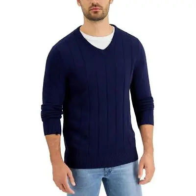 Club Room Mens V Neck Ribbed Trim Shirt Pullover Sweater BHFO 0063 • $12.99