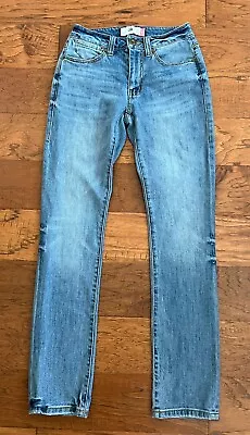 CAbi Jeans Womens Size 0 High Straight Denim 5 Pocket Medium Wash Stretch • $16.95