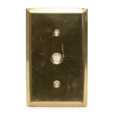 Brass Plated Phone Cable Wall Plate Telephone Cover Vintage • $5.98
