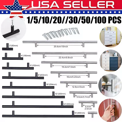 $8.05 • Buy Lot Kitchen Cabinet Pulls Stainless Steel Cupboard Drawer T Bar Handles 2''-16''