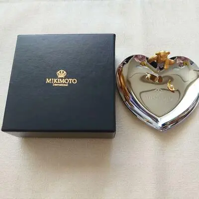 Mikimoto Jewelry Accessories Tray Silver Heart Golden Bear With Pearl With Box • $58