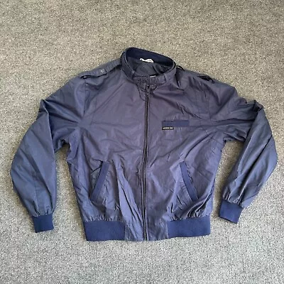 Vintage Members Only Bomber Jacket Classic Racer Blue 80’s Retro 44 Full Zip • $28.65